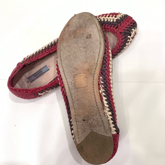 PRADA Woven Leather Flats Sz 40.5 - Picture 5 of 5